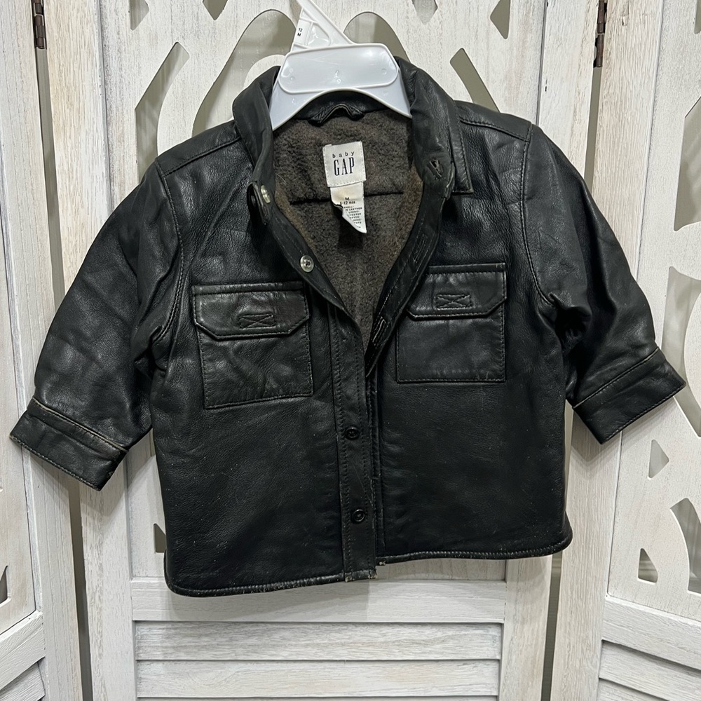 Vintage Baby GAP Black Leather Jacket